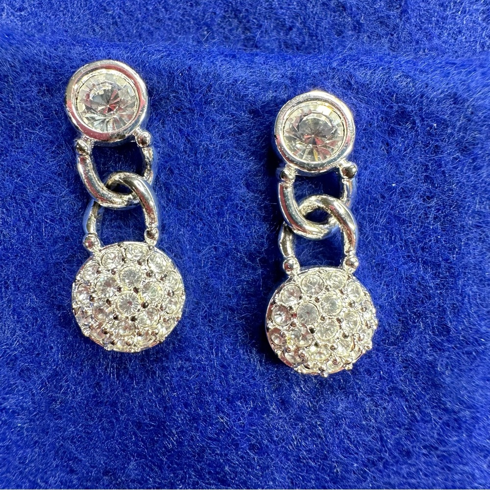 Vintage Swarovski Silver Tone Crystal Dangle earrings.